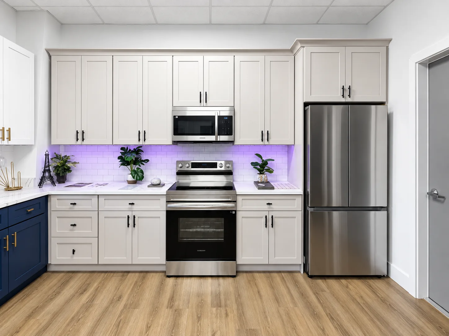 Cabinet and countertop displays in the Remoluxe USA showroom